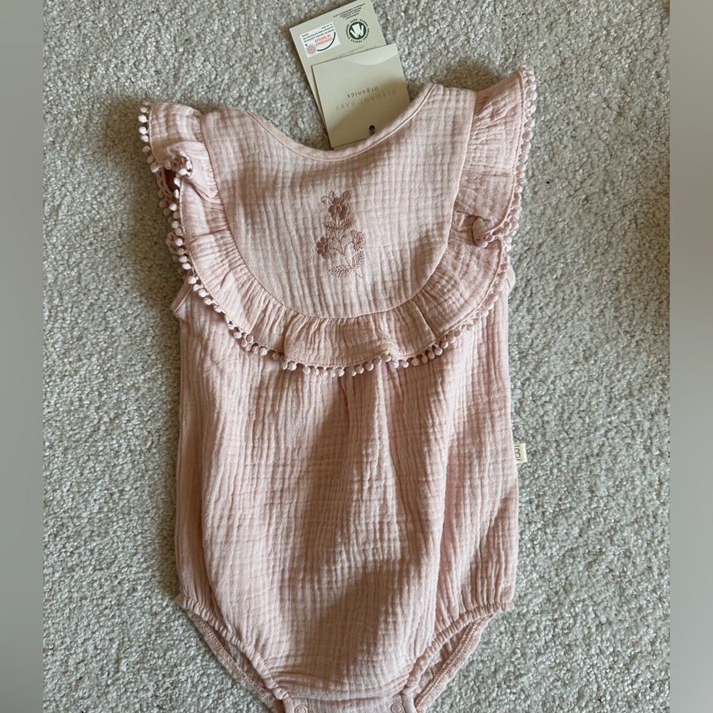 Elegant baby organics romper 6-9 month NWT
